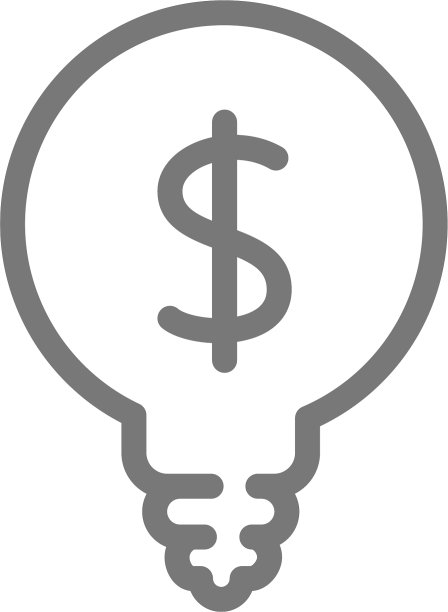带美元线图标符号的简约灯泡图片下载