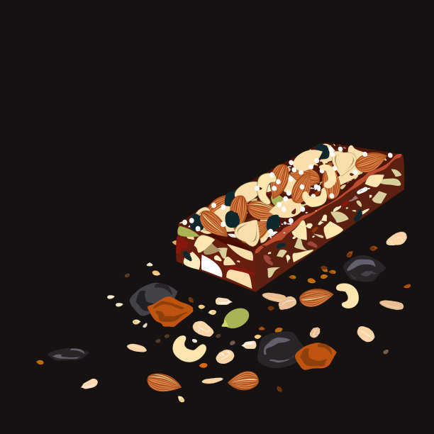 超级食物早餐棒与燕麦和干果图片下载