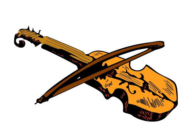 小提琴素描孤立在白色背景上图片下载