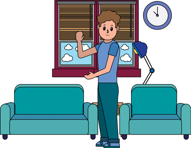 房间里的男士卡通图片下载