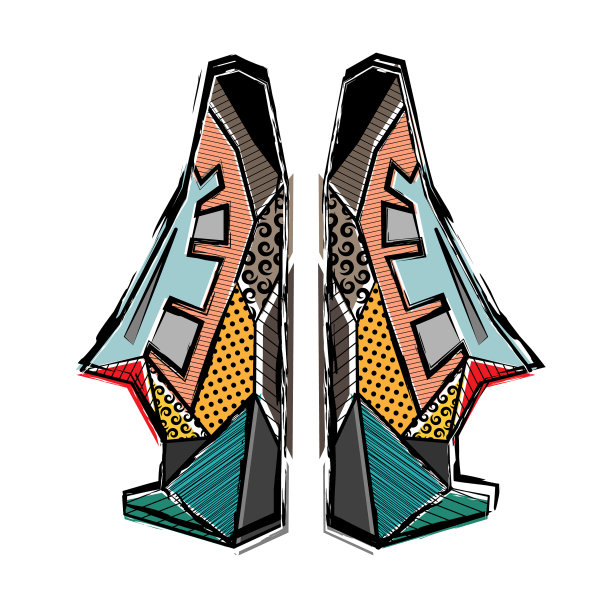 抽象的一双鞋子图片下载