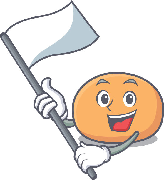 以旗子麻糬卡通造型的吉祥物图片下载