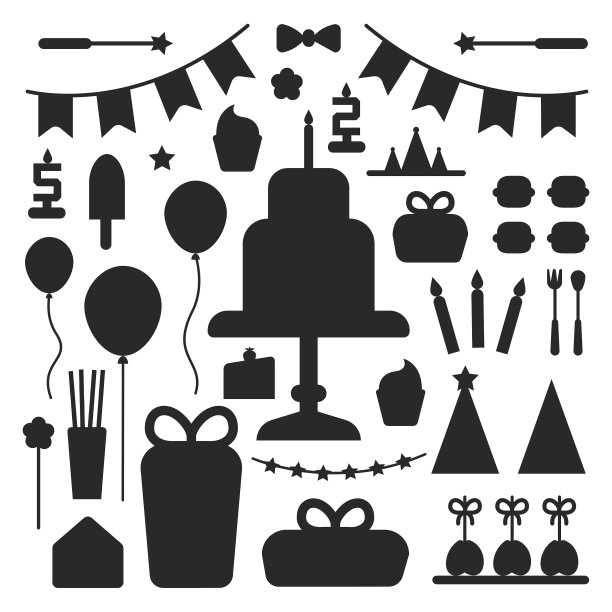 生日聚会设置图标或元素图片下载