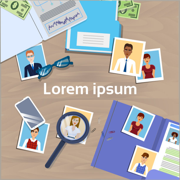 办公桌上放着人事经理的简历照片图片下载