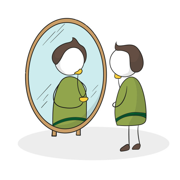 男人在镜子前看着自己图片下载