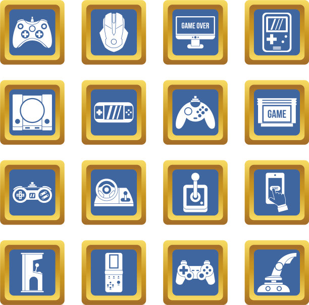 电子游戏图标设置为蓝色图片下载