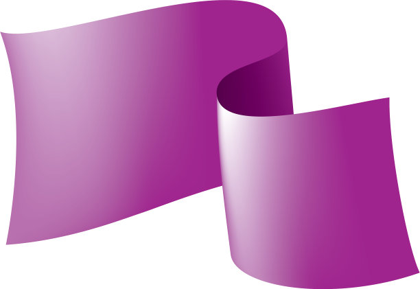 在白色的背景上挥舞着紫色的旗帜图片下载