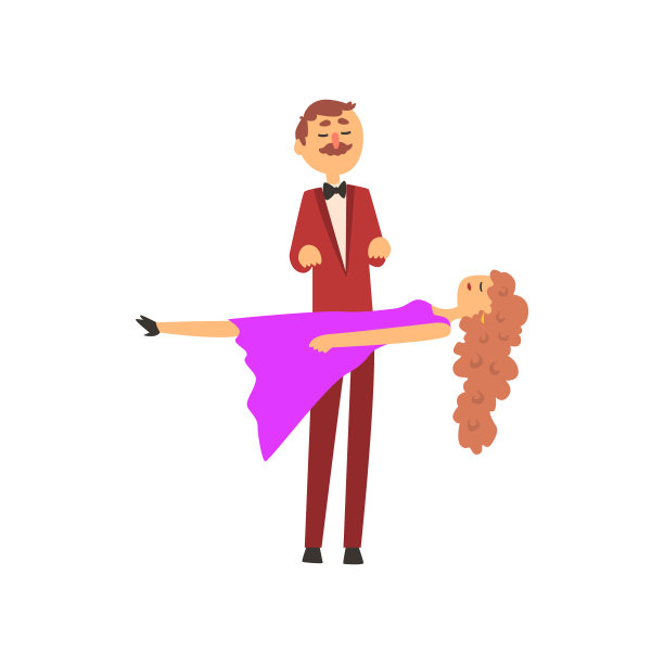 魔术师与女孩表演悬浮魔术图片下载