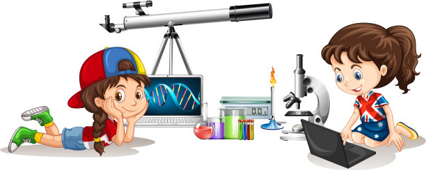 两个女孩和不同的教材图片下载