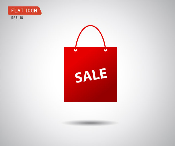 纸购物袋图标网上商店销售标志图片下载