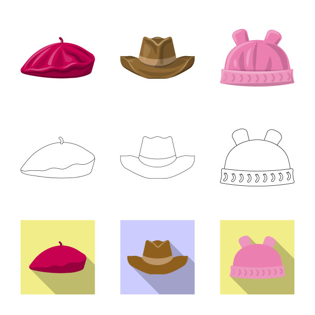 孤立对象的帽子和帽子标志图片下载