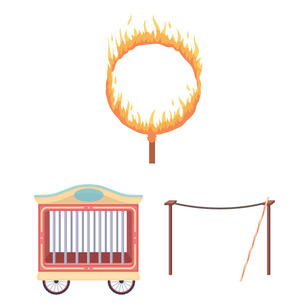 马戏团和属性卡通图标设置图片下载