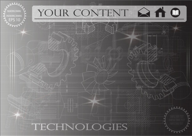 机器制造图纸上的黑色背景图片下载