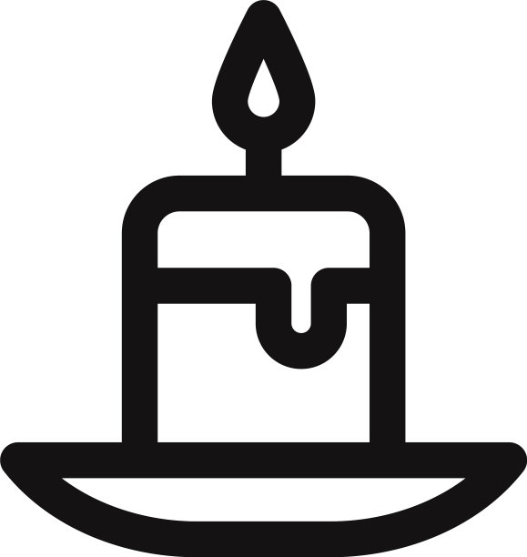 蜡烛图标火焰符号扁平标志图片下载
