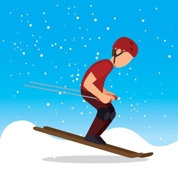 滑雪人雪花极限运动图片下载