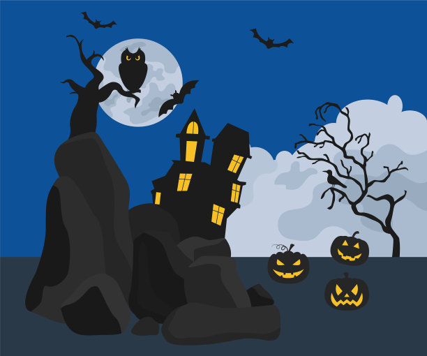 万圣节假日信息图形元素平图片下载