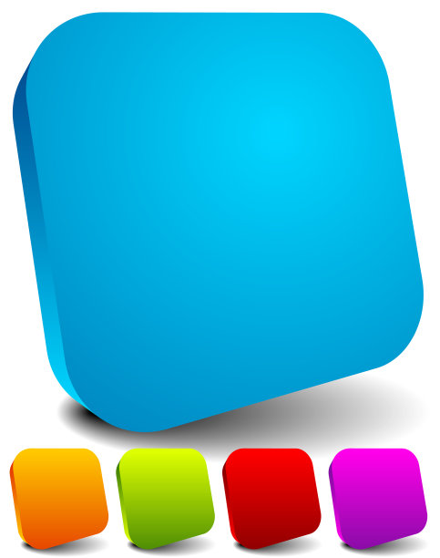 有五种颜色空白空间的圆形方块图片下载