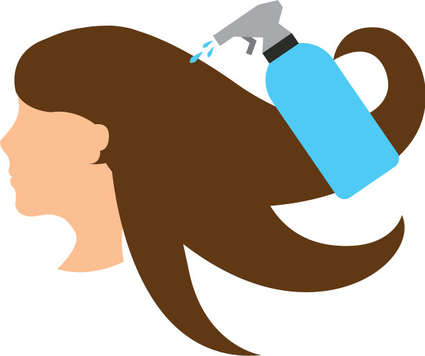 头女人与喷瓶理发师产品图片下载