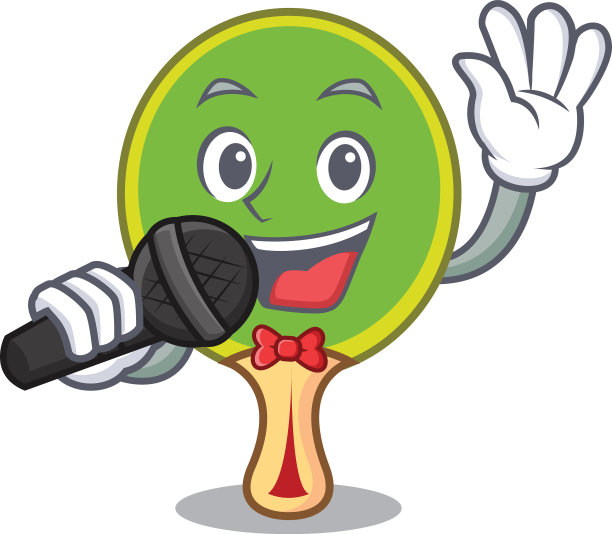 会唱歌的乒乓球拍卡通吉祥物图片下载