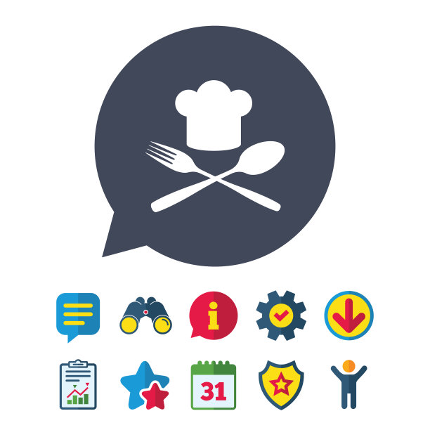 厨师帽标志图标烹饪符号图片下载