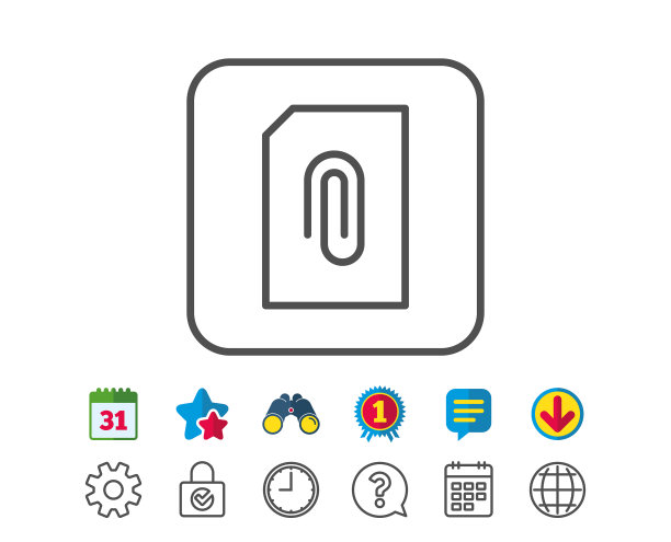 附加文档行图标文件符号图片下载