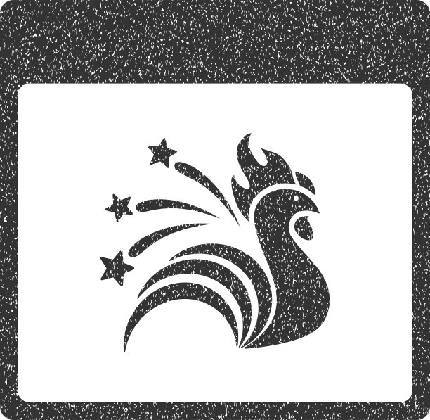 闪耀公鸡日历页颗粒纹理图标图片下载