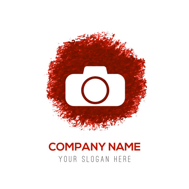 照片相机图标-红色水彩圈飞溅图片下载