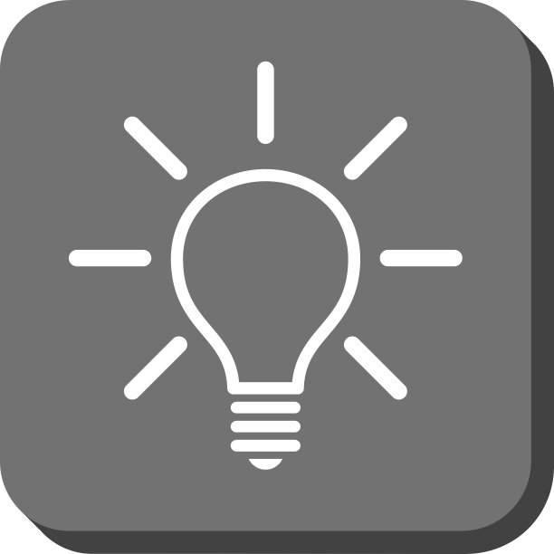 灯泡圆角方形图标图片下载