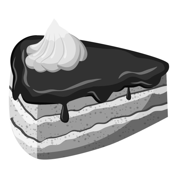 一块蛋糕图标灰色单色风格图片下载