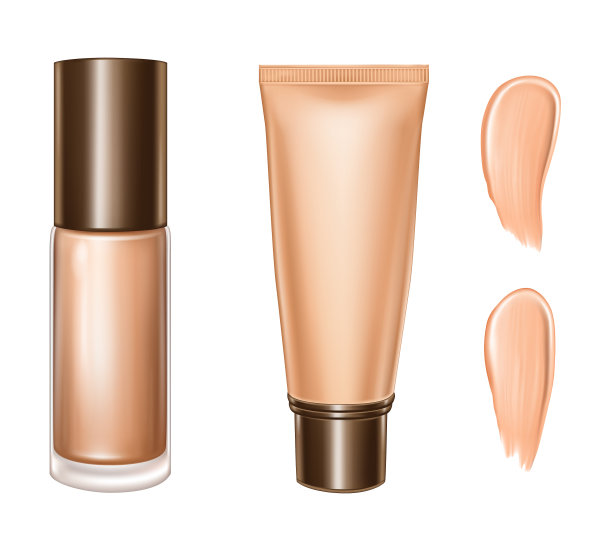 色调粉底膏3d瓶和管图片下载