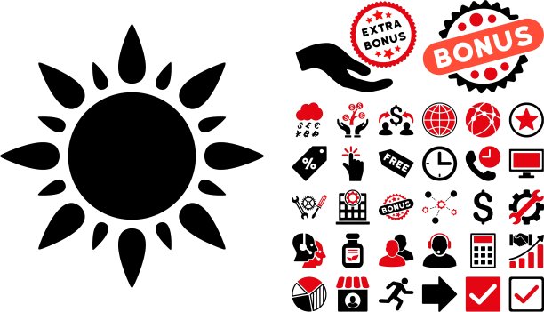 带奖励的太阳扁平图标图片下载