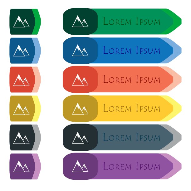 彩色山脉图标图片下载
