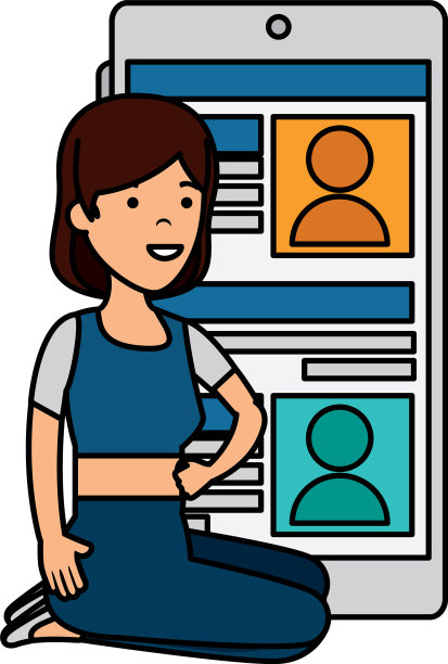 年轻女子拿着智能手机图片下载