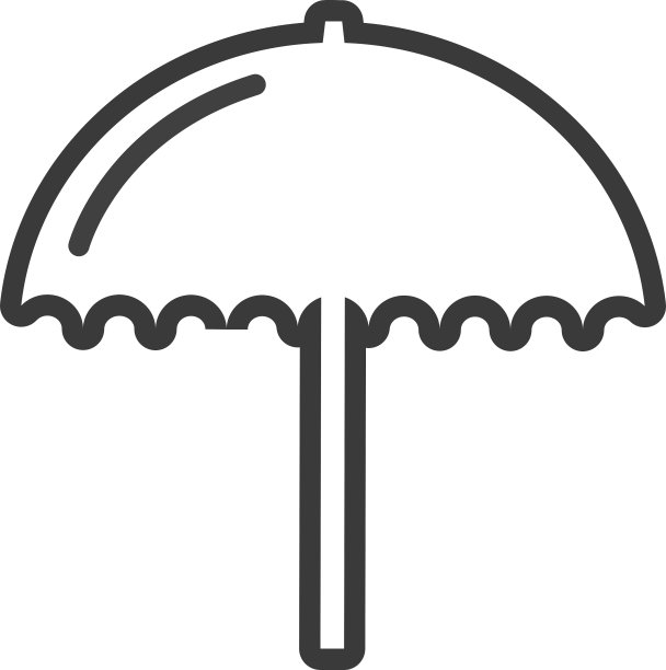 孤立的雨伞轮廓图标图片下载