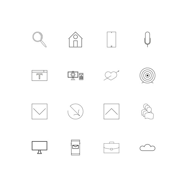 物联网线性薄图标设置概述图片下载