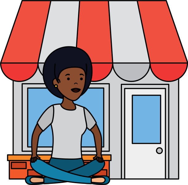 年轻的黑人妇女荷花位置与商店图片下载