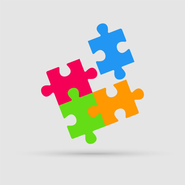 四色块拼图方块4步拼图图片下载