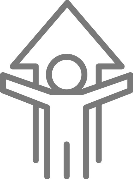 简单的人用箭头成长成功线图标图片下载