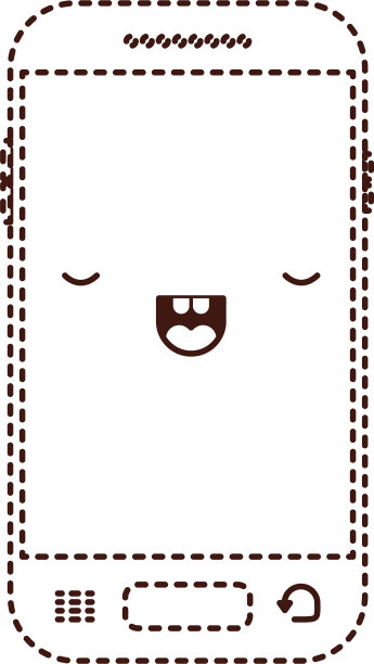 卡哇伊智能手机图标在单色点图片下载