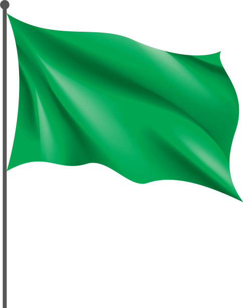 在白底上挥舞着绿旗图片下载
