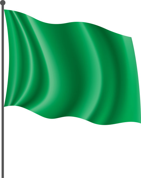 在白底上挥舞着绿旗图片下载