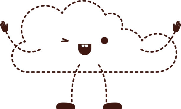 动画卡哇伊云图标在单色图片下载