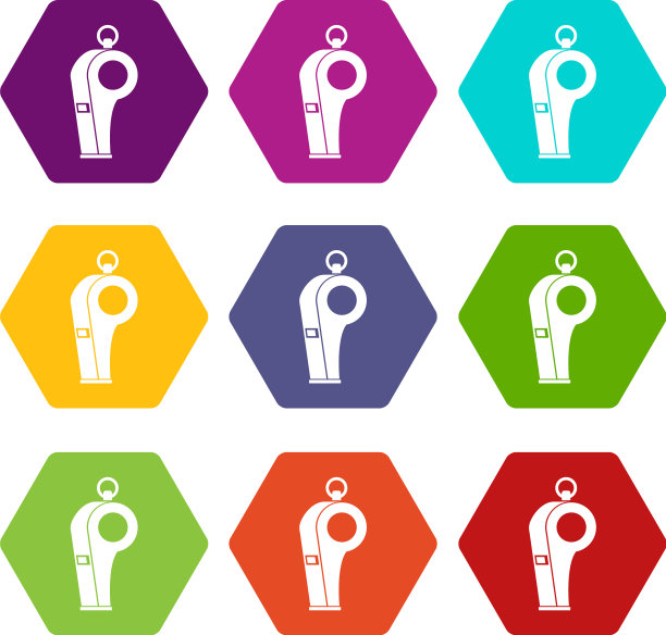 哨子的参考图标设置颜色六面体图片下载