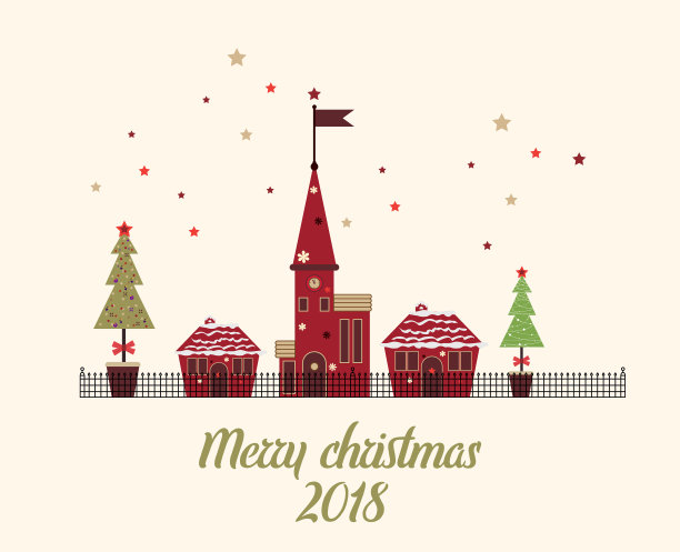 圣诞季节在城市城镇背景图片下载