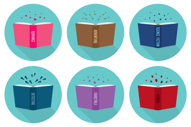 一套小说类型的图标打开书图片下载