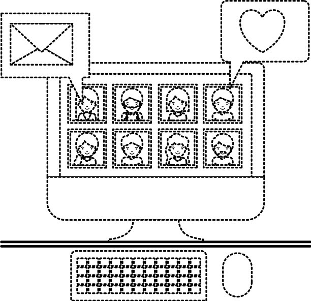 人们在社交网络的桌面图片档案图片下载