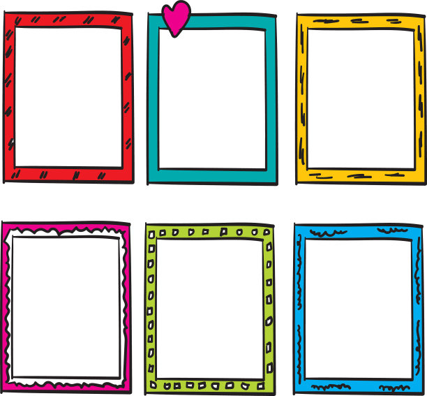 色彩鲜艳的涂鸦框系列图片下载