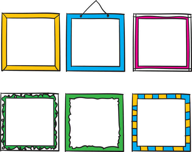 色彩鲜艳的涂鸦框系列图片下载