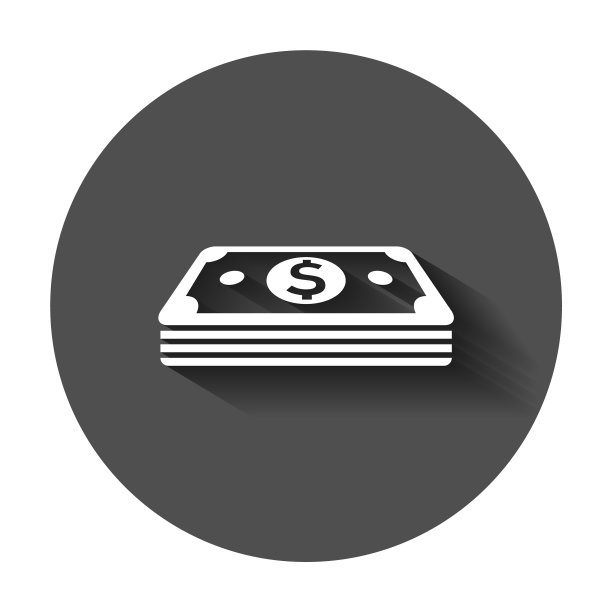 美元纸币图标的扁平风格图片下载