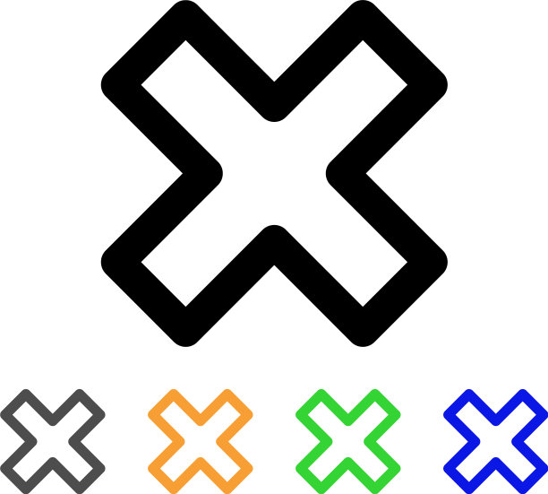删除X形笔画图标图片下载